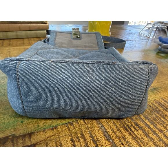 VINCE CAMUTO Doty Quilted Leather Denim Crossbody Bag Denim Blue - Picture 4 of 11